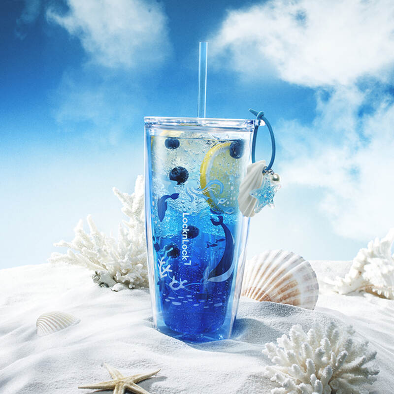 Ly Nhựa Hai Lớp LocknLock double wall cold 750ml- HAP534BLU, , large image number null